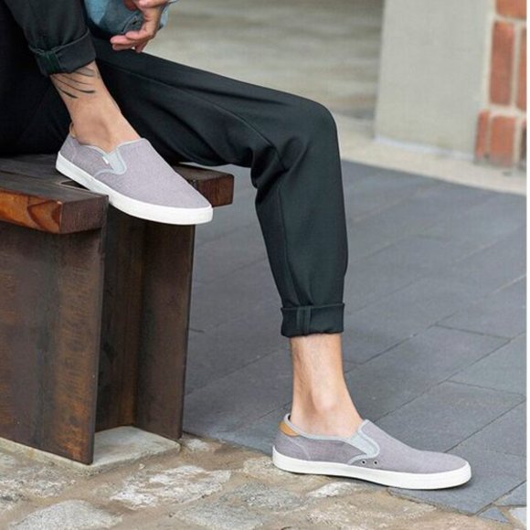 toms gray slip ons